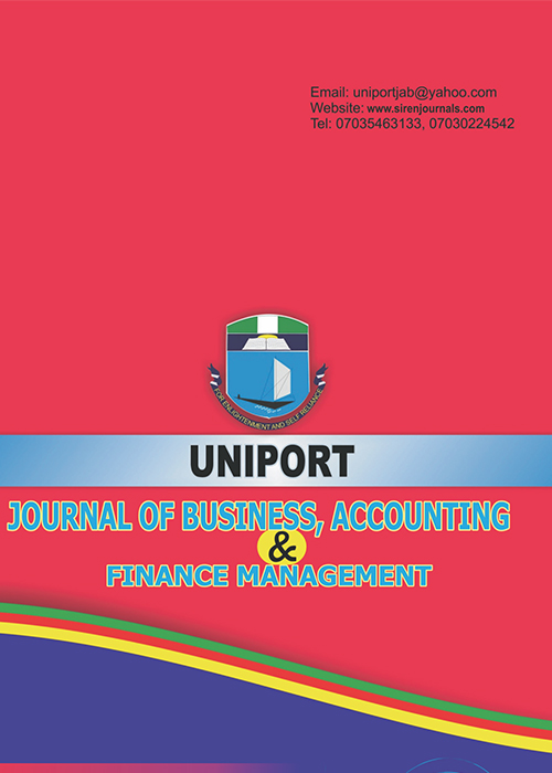 UNIPORT JOURNAL OF BUSINESS, ACCOUNTING & FINANCE MANAGEMENT