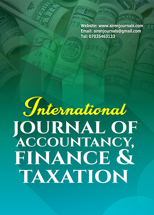 INTERNATIONAL JOURNAL OF ACCOUNTING, FINANCE AND TAXATION